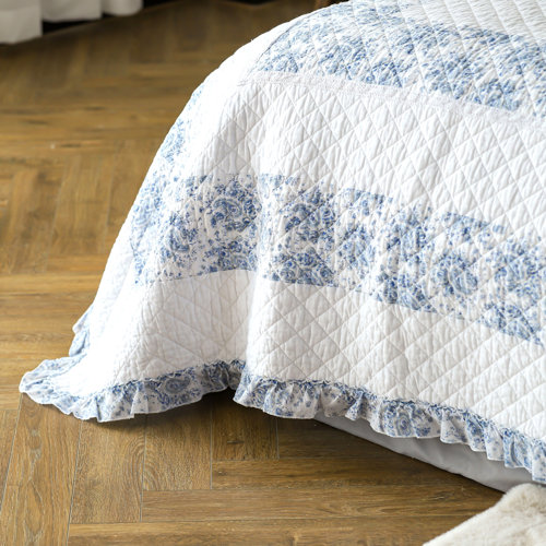 Birch Lane™ Berna Blue/White Cotton Quilt Set Wayfair